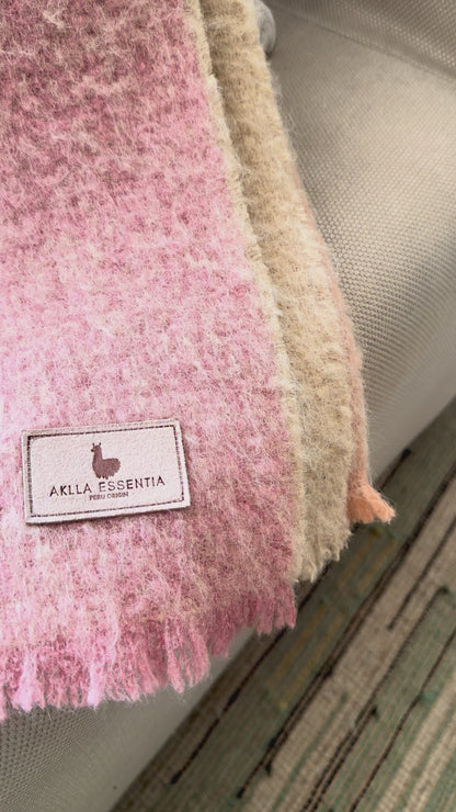 MANTA INTI Rosa & Vainilla | Manta de Alpaca